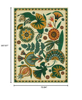 Joydeco Egypt Floral Boho Washable 6x9 Area Rugs for Living Room Bedroom