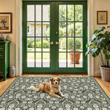 4x4 Washable Soft Square Rug: Living Room Area Rugs for Kitchen Bedroom Bathroom Non-Slip Water Resistant Entryway Mat Low Pile Ultra Thin Small Carpet for High-Traffic Areas Home Decor