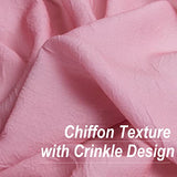 Purainbow Pink Ombre Chiffon Sheer Curtains 84 Inch Long for Living Room Bedroom Decor, Crinkle Gradient Semi Voile Grommet Top Window Curtain Drapes for Girls Room, Garden, Yard, Set of 2 Panels