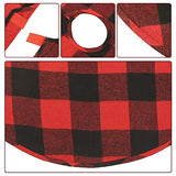Sattiyrch Small Christmas Tree Skirt 18in, Red Black Buffalo Check Christmas Tree Skirt for Holiday Christmas Decorations (Red Black Buffalo Check, 18in)