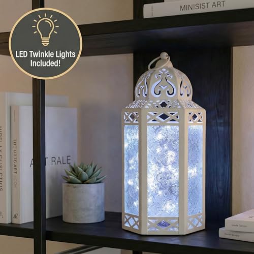 Vela Lanterns Decorative Indoor White Fairy Light Wedding Candle Holder, L