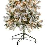 National Tree Company 6 ft Pre-Lit Flocked Acacia Slim Artificial Christmas Tree, 250 Clear Lights, 512 Tips, Includes Stand, Green