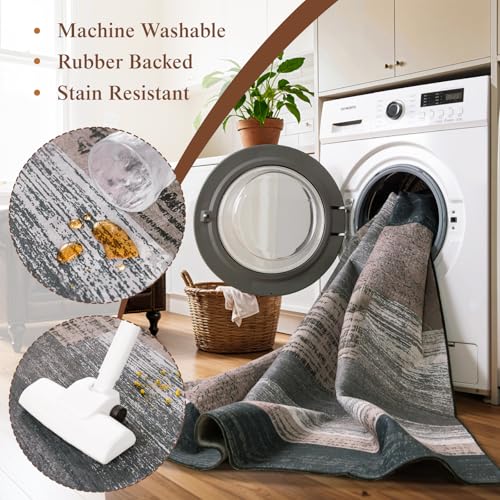 2x6 Washable Runner Rug for Hallway&Kitchen(2x6,Chocolate)