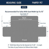 Brilliant Sunshine Pink Rose and Grey Toile Couch Cover, Patchwork Design, Sofa Cover for Dogs, Slip Resistant Furniture Protector with Strap, Washable Slipcover for Kids and Pets (70" seat)