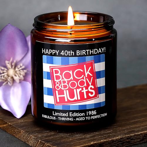 40th Birthday Gifts Women Men, 40th Birthday Decorations for Women Men, Funny 40 Birthday Candle Gifts for Him Her Mom Dad Husband Wife Best Friends Sister, 1986 40 Year Old Gag Gift Ideas
