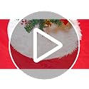 Christmas Tree Skirt Decoration 15" Mini Plush White Faux Fur Xmas Tree Skirt Decorations for Christmas Party Holiday Deco