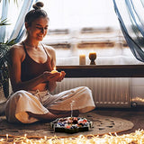 Mooncraftlogy Lotus Crystal Tray, Wooden Incense Burner for Stick/Cone, Gemstone Display Holder, Organizer for Rocks, Essential Oil, and Jewelry