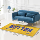 Butter Rug - Bright Yellow Plush Shaggy Non Slip Runner Kitchen Mat and Ultra Soft Accent Rug for Living Room Bedroom or Entryway - 47"x20" Fluffy Indoor Carpet