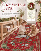 OLANLY 3x5 Christmas Accent Rug, Soft Non Slip Carpet for Entryway Bedside