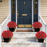 YXZZWL 8 Bundles Artificial Impatiens for Outdoor Spring Summer Decor, No Fade Silk Fake Flowers, UV-Resistant Faux Plants for Garden Porch Home Farmhouse Decoration (Red)