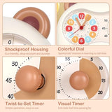 3-in-1 Alarm Clock Timer for Kids Visual Timer Dual-Screen | Analog Clock Silent Non Ticking, Pomodoro Time Management Tools, Decor Bedrooms Kids Rooms（Battery Operated)