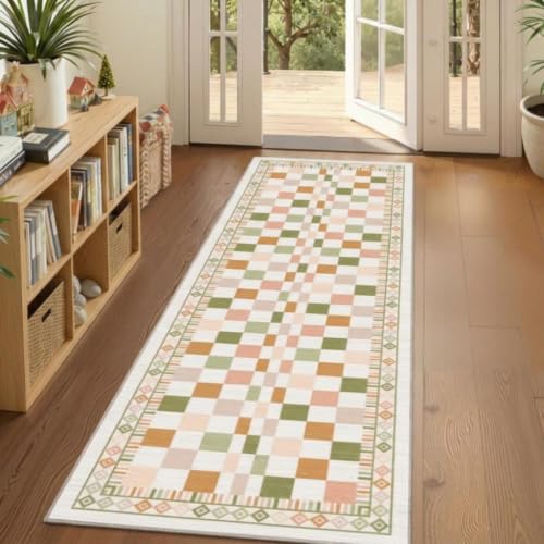 GarveeHome 2x6 Runner Rug for Bedroom Colorful Orange Yellow Long Runners