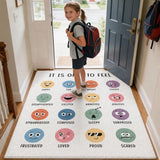3.3x4 ft Calming Corner Items Calm Corner Classroom Rug Feelings Chart Emotion Area Rug Back to School Floor Mat Soft Fluffy Mental Health Non-Slip Play Carpet for Nursery Playroom Bedroom Living Room