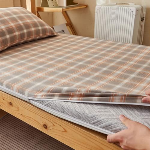 Super Soft Floor Futon Mattress Pad Cover, All-Inclusive Futon Cover for Japanese Tatami Floor Mattress, Japanese Futon Mattress Protector Cover with Zipper, Washable,C,90x190cm/35x75in