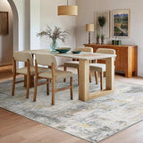 6x9 Area Rug Living Room, Modern Abstract Washable Indoor Carpet Beige