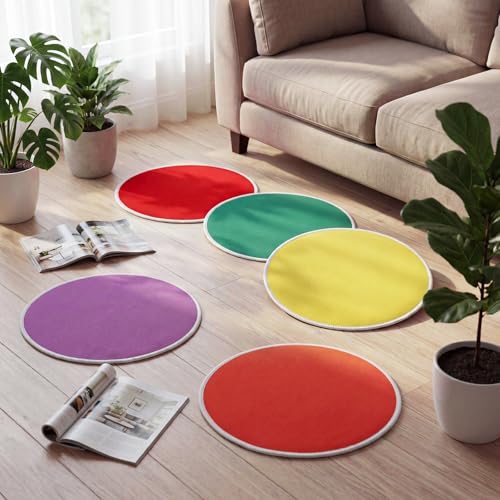 20 Pcs Carpet Circle Seats 16 Inch Round Classroom Non Slip Floor Rug, Colorful Back to School Soft Classroom Mat for Home Story Time, Group Activity & Educational Learning Playing Areas