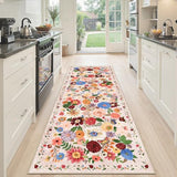 Runner Rug 2x6 Blush Beige, Kitchen Rug Non Slip Washable Rugs with Rubber Backing Soft Floral Carpet Runner for Hallways, Kitchen, Laundry, Bedroom, Bathroom (2 x 6, Beige Blush)