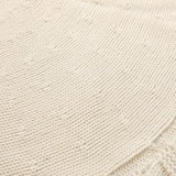 Ivory Knitted Christmas Tree Skirt, Cozy Cable Knit Design with Scalloped Edge and Ties, Rustic Farmhouse Holiday Décor for Christmas Tree Base(Ivory, 36")