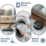 jinchan 2x3 Vintage Floral Washable Small Area Rug, Blue/White