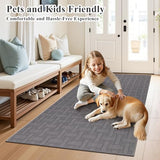 Indoor Door Mat 3x5ft, Absorbent Muddy Mats for Dogs, Low-Profile Entrance Large Welcome Mat with Non-Slip Rubber Backing, Washable Runner Carpet for Hallway,Entryway,Kitchen (Grey)