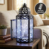Vela Lanterns Decorative Indoor Fairy Light Candle Holder, Clear, L
