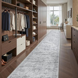 2'6 x 16' Runner Rug Non Slip,Washable Kitchen Rugs,Grey
