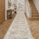 Soalmost Hallway Runner Rug 2'6" x 16' Washable Long Kitchen Rugs Brown