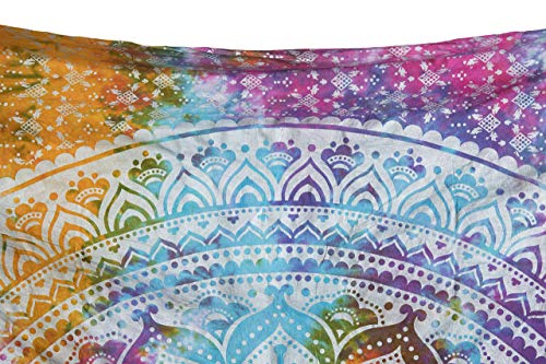 Popular Handicrafts Tapestry Wall Hanging Hippie Mandala Bohemian Hippy Medallion Psychedelic Ombre Design Indian Tapestries Bedspread 53 x 80 Iches (134cm x 203cm) Multicolor Tie Dye