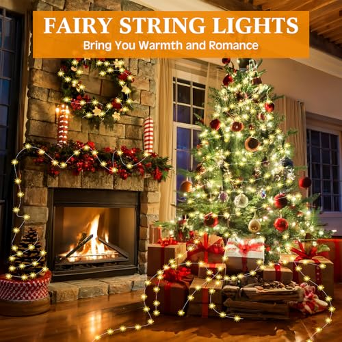 Macarrie 3 Pcs Fairy Lights USB Powered 16 ft 50 LED String Lights for Indoor Outdoor Bedroom DIY Party Wedding Home Festival Tree Garden Xmas Decoration (Warm White)