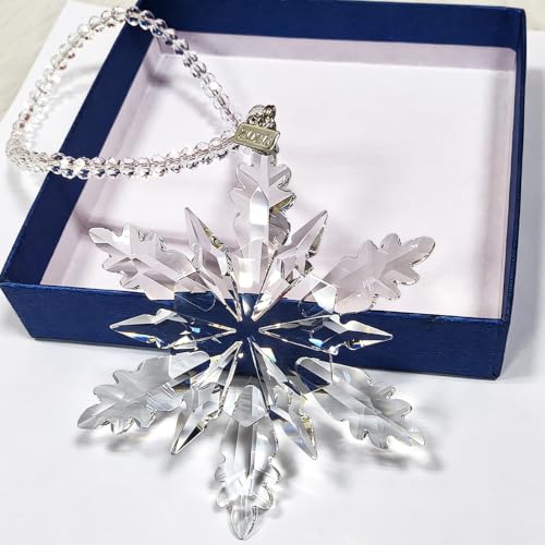 Annual Edition Ornament 2026, Crystal Glass Snowflake Christmas Ornaments | Sparkly Crystal Star Ornaments For Christmas Tree, Elegant Cute Christmas Ornaments Gift For Women, Unique Xmas Ornament