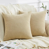 GAWAMAY Khaki Chenille Throw Pillow Covers 22x22 Set of 2 for Couch