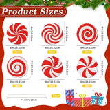 12Pcs Large Candy Christmas Tree Decorations Peppermint Lollipop Christmas Picks for Tree, 7.87" Red and White Candy Ornaments, Plastic Candyland Tree Topper for Xmas Holiday Party Vase Decor