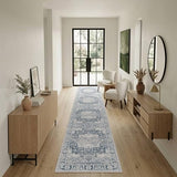 2x10 Washable Runner Rug for Hallway Kitchen Entryway, Taupe/Grey