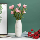 White Ceramic Vase, 8.4" H, Artistic Flower Vase Classic Style for Fireplace Bedroom Kitchen Living Room Centerpieces Office Desk, Fit for Holding Dried Flowers, Fresh Flowers, Artificial Flowers