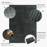 8x10 Washable Area Rug, Checkered Rug for Living Room(8x10,Black-L)