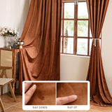 YOFUN 84 inches 2 Panels, Burnt Orange Blackout Luxury Velvet Curtains Thermal Insulated Heat Block Soundproof Window Panels Soft Drapes for Bedroom Living Room, Rod Pocket & Back Tab, W52 x L84