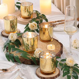 6 Pcs Large Gold Votive Candle Holders Tea Light Candle Holder Glass
