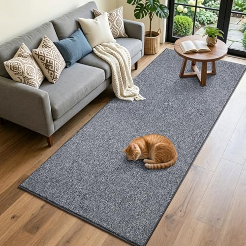 2x6 Grey Blue/White Runner Rug Non-Slip Washable for Hallway Kitchen