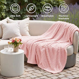 Bedsure GentleSoft Pink Throw Blanket for Couch - Birthday Gifts for Teenage Girls Sister Women Teacher Graduation Gifts, Cozy Cute Fleece Bed Throw Blanket, Coral Pink Room Home Decor, 50x60 Inches