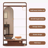Full Body Mirror, All solid wood coat rack, floor-standing, bedroom, home, living room, clothes rack, dressing mirror, one-in-one full-length mirror, clothes rack ,Bedroom Furniture ( Size : 80 )