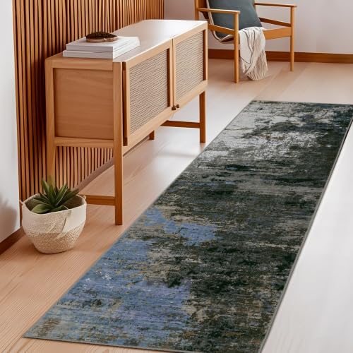 GarveeHome Washable Hallway Runner 2.5x10 Modern Kitchen Rug Gray Brown