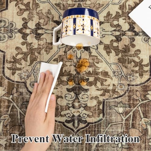 Pauwer Hallway Runner Rug 2x10, Washable Kitchen Runner, Green and Brown