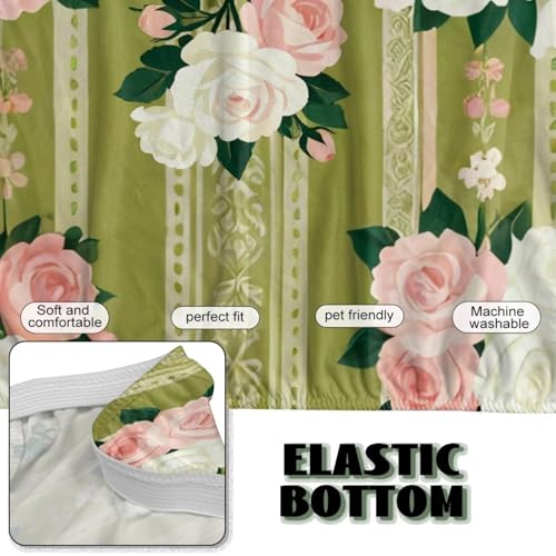 Rose 68 Inch Couch Covers for Armless Sofa Simple Stripe Slipcover for Furniture Protection Stretchable Futon Couch Cover for Indoor