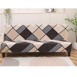 Hixingo Stretch Armless Futon Cover, Futon Mattress Cover Soft Futon Covers with Elastic Bottom, Modern Futon Slipcovers Washable Futon Couch Cover (Large (75-89"),Gray Beige)