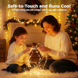 litogo 24 Pack 7FT 20 LED Fairy Lights Battery Operated, 3 Lighting Modes, Bulk Mini Twinkle String Lights Waterproof Silver Wire for Weddings Mason Jars Party Christmas Decorations-Warm White
