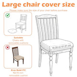 Kifmurase 6Pcs Stretch Chair Seat Covers, Removable Washable Dining Room Chair Covers, Anti-Dust Seat Cushion Slipcovers, Kitchen Seat Slipcovers for Home, Restaurant, Banquet