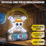 One Piece 3D Night Light, Straw Hat Table Desk Lamp, White LED Light for Bedroom, Dimmable 3 Brightness Levels, USB or Battery Operated Lamp, Home Room Decor, Manga, Anime Gifts (Multi 3D Skull)