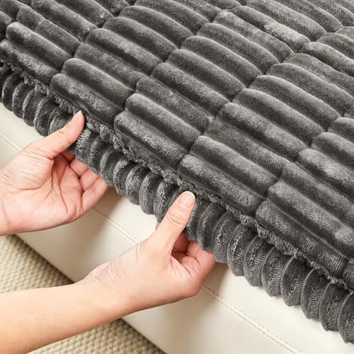 SUBRTEX Couch Cover for Dogs, Non-Slip Sofa Mat Washable, Thick Sofa Slipcover Cushion Protector Pet-Friendly (Gray, 27.6"x82.7")