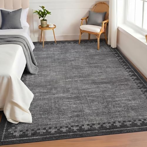 GarveeHome Washable Rug 5x7 for Living Room Non Slip Cross Bordered Carpet