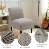 Armless Accent Chair Cover Waterproof Slipper Accent Chair Slipcovers Stretch Side Accent Chair Cover Without Arms Washable Armless Chair Covers for Living Dining Bedroom Set of 1 Taupe
